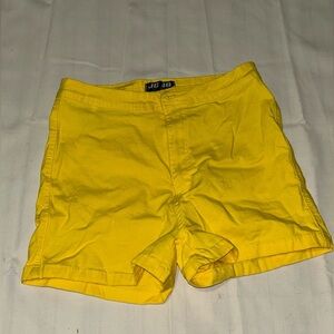 High Waist Yellow Women's Shorts